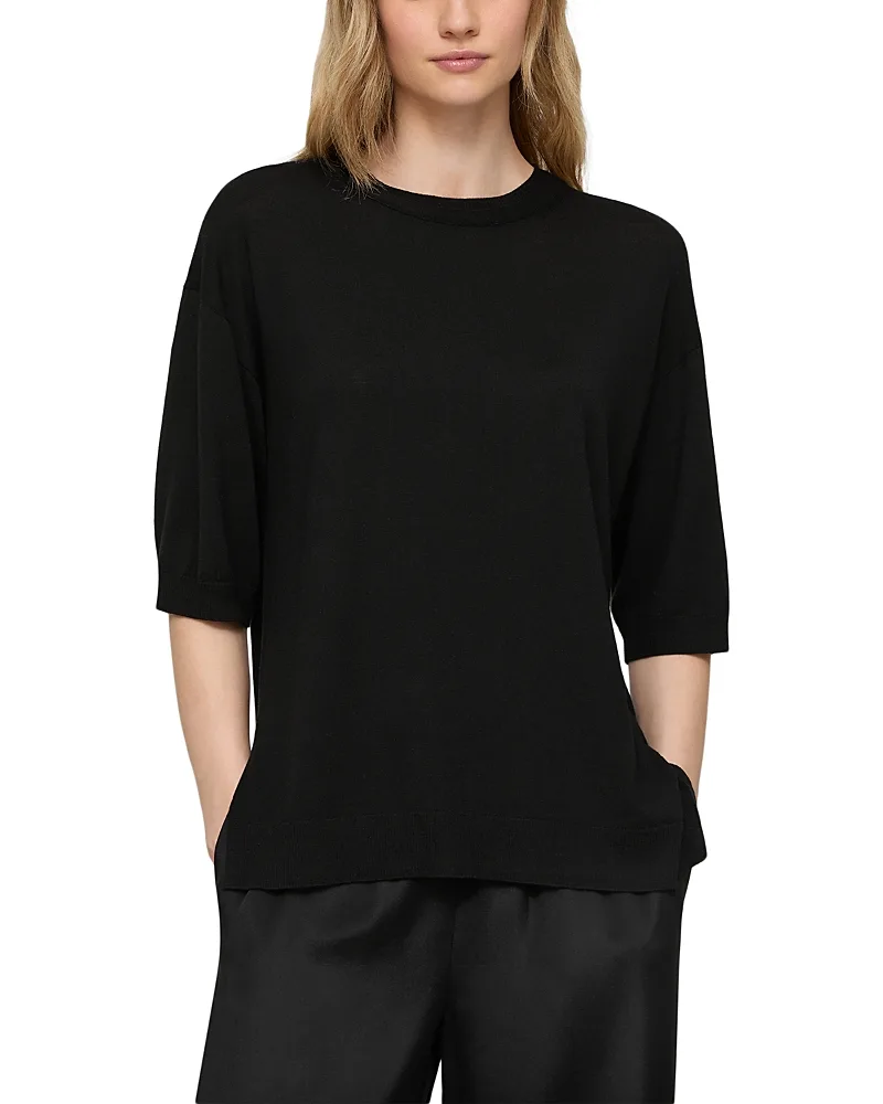 Drop Shoulder Crewneck Sweater by Lafayette 148 New York