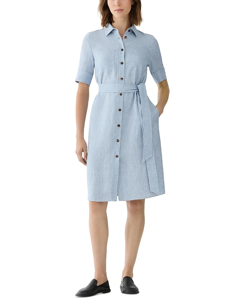 Belted Linen Shirtdress by Lafayette 148 New York