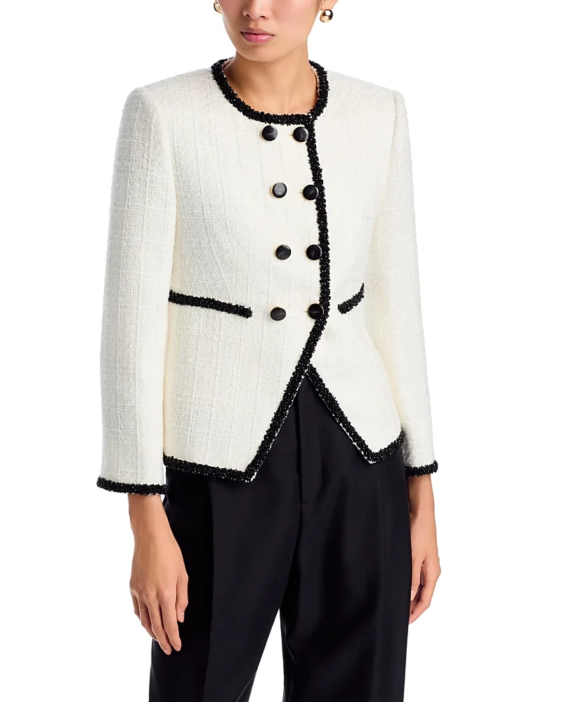 Hall Collarless Tweed Jacket by Veronica Beard