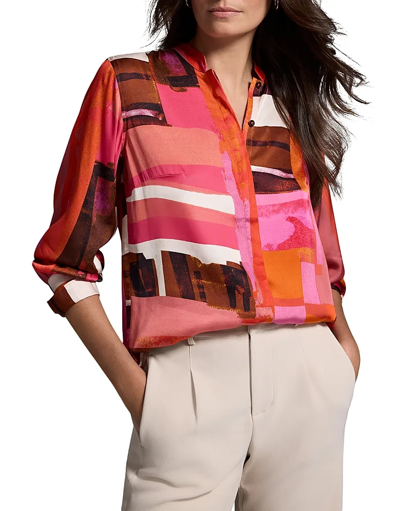 Artful Blocks Glossy Blouse by Nic+Zoe