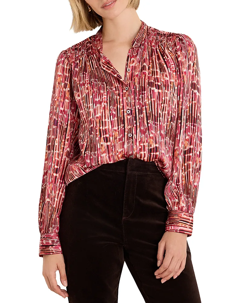 Origami Pleat Printed Shirt by Nic+Zoe