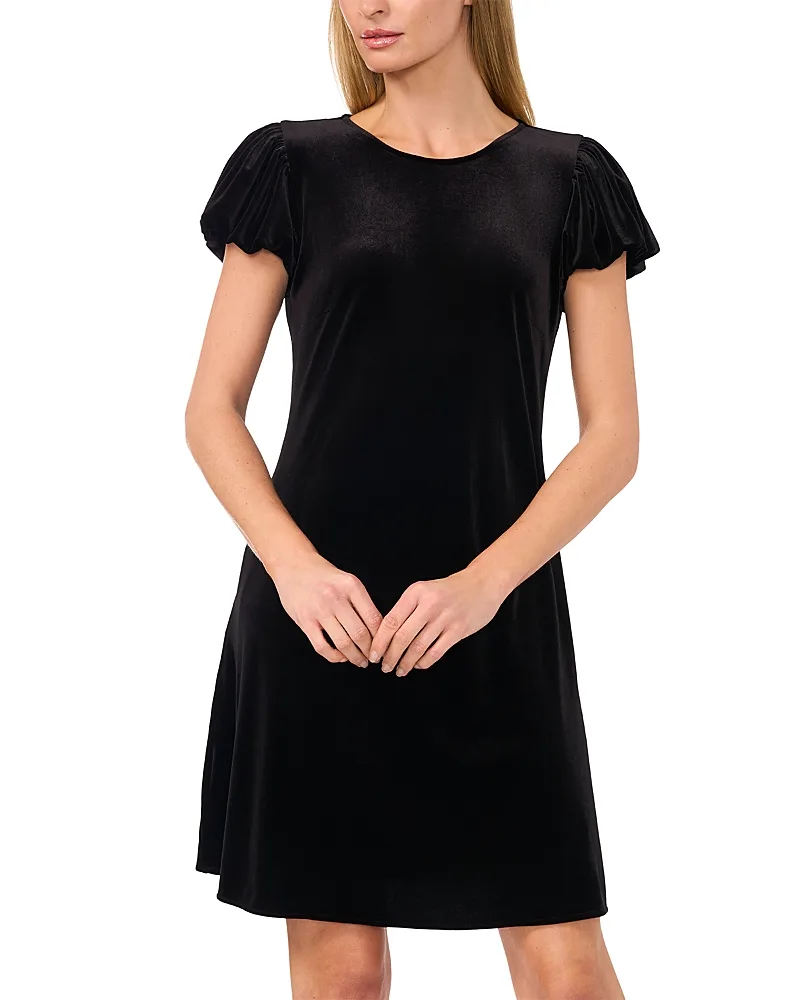 Velvet Bubble Sleeve Mini Dress by CeCe