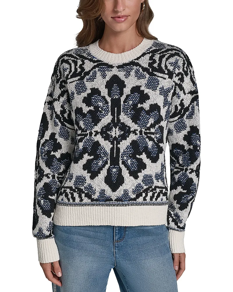 Patterned Crewneck Sweater by Karl Lagerfeld