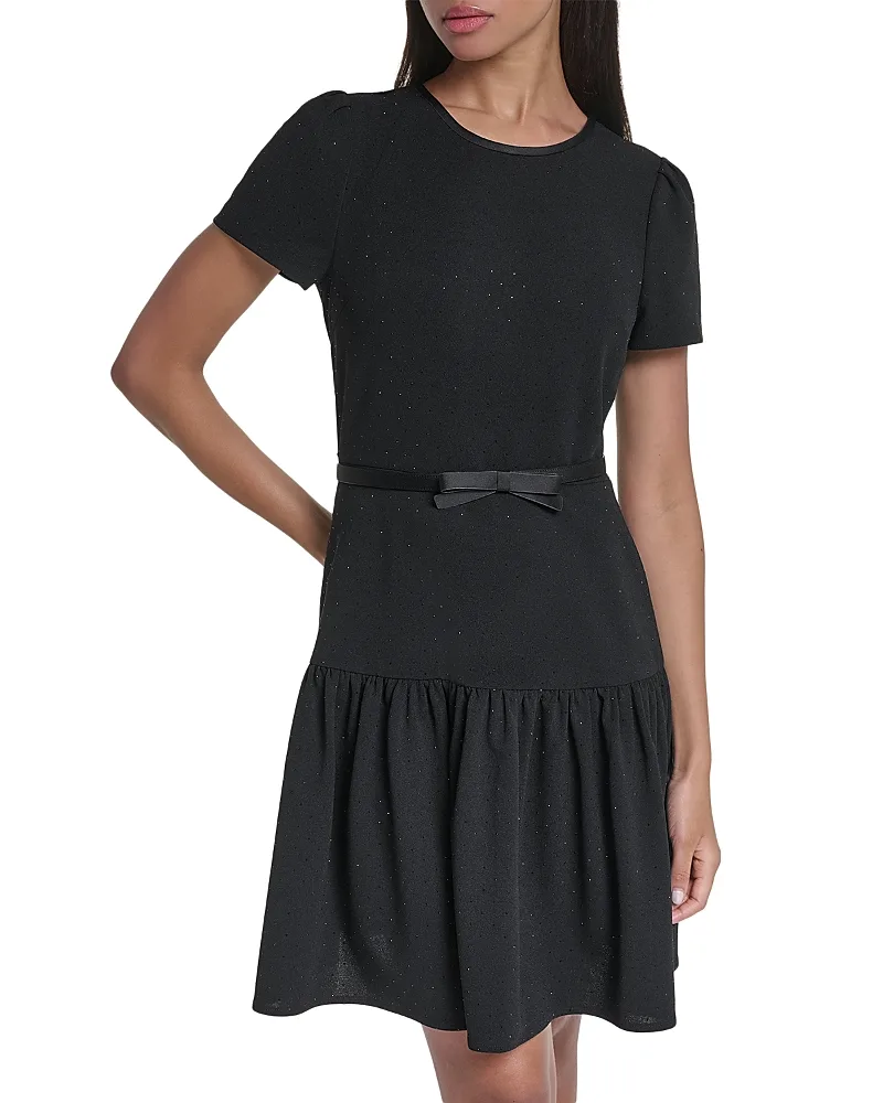 Crepe Bow Waist Mini Dress by Karl Lagerfeld