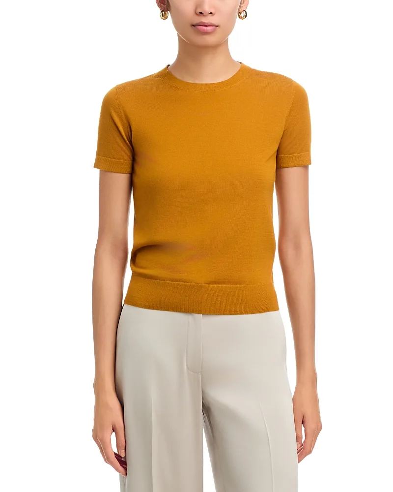 Lightweight Wool Short Sleeve Top by Theory