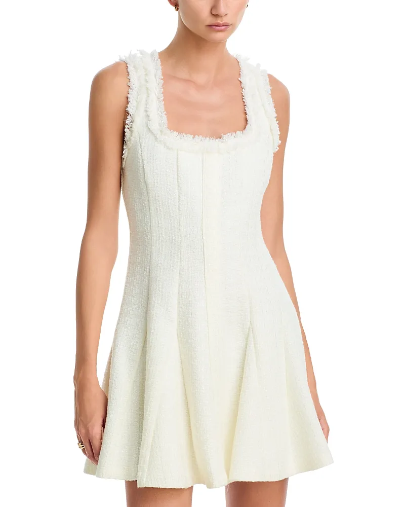 Juniper Cotton Blend Tweed Fit & Flare Mini Dress by Milly
