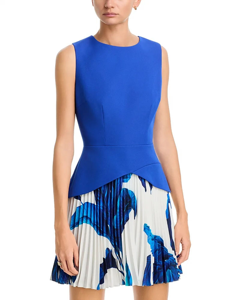 Haddy Floral Printed Pleated Mini Dress by Milly
