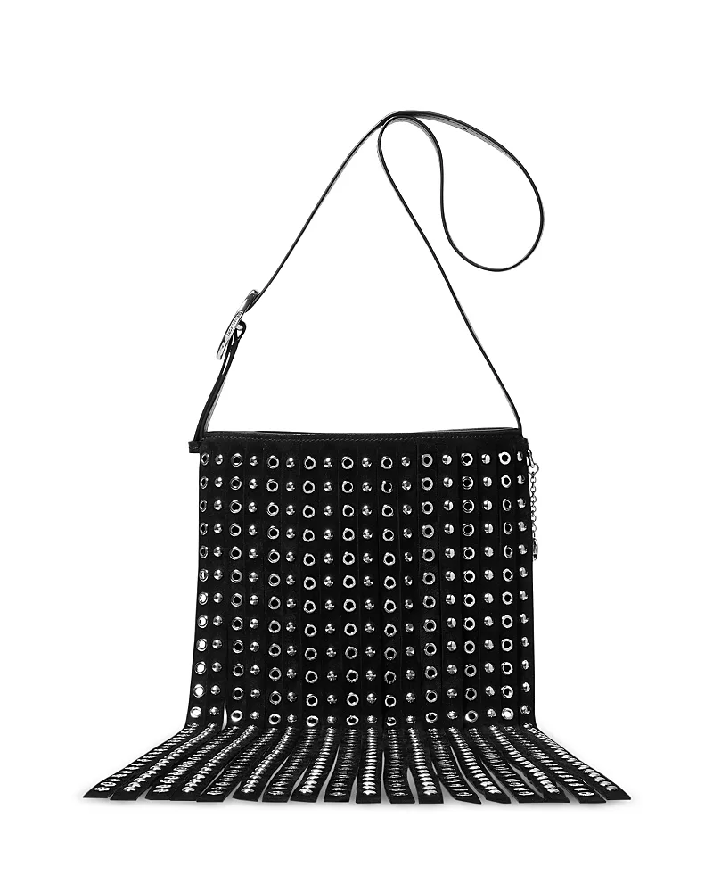 Nolita Leather Embellished Fringe Crossbody Bag by MICHAEL Michael Kors