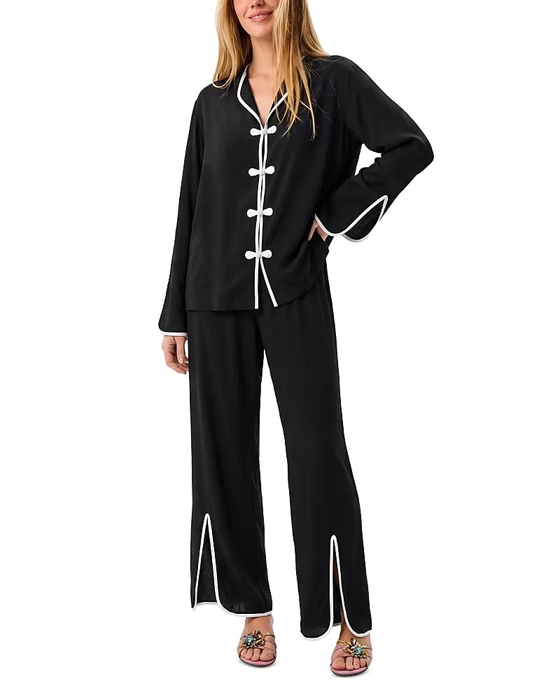 Louis Chinoiserie Contrast Pajama Set by Sleeper