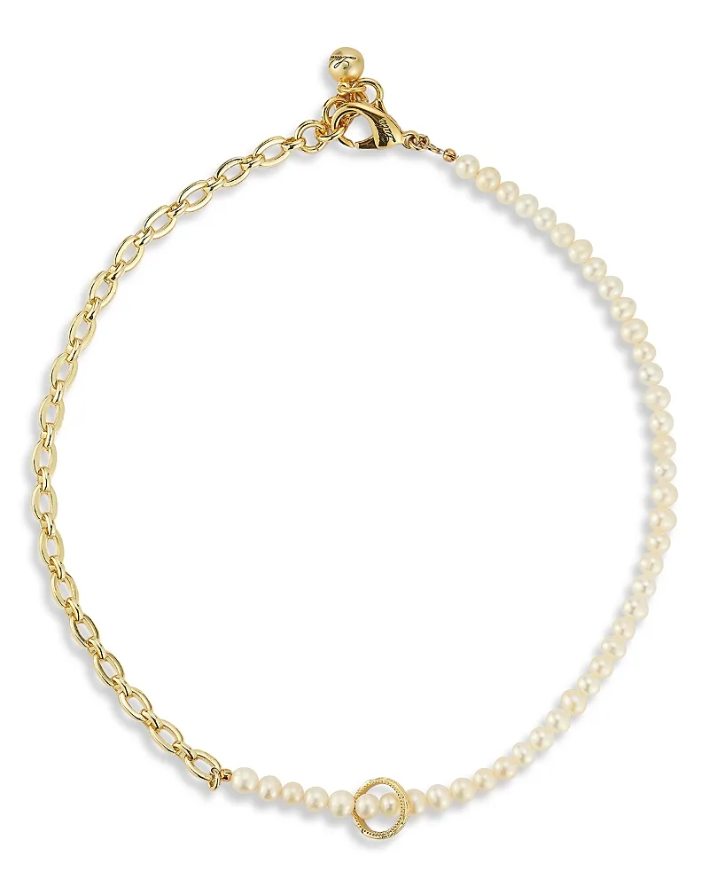 Plaza Elizabeth Half N Half Chain & Pearl Necklace, 18.75-19.87 by Lulu Frost