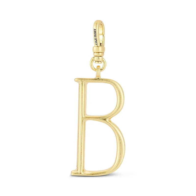 Plaza 18K Yellow Gold Plated Small B Charm by Lulu Frost