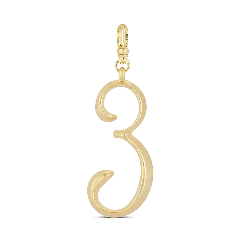 Plaza 18K Yellow Gold Plated Number 3 Charm by Lulu Frost