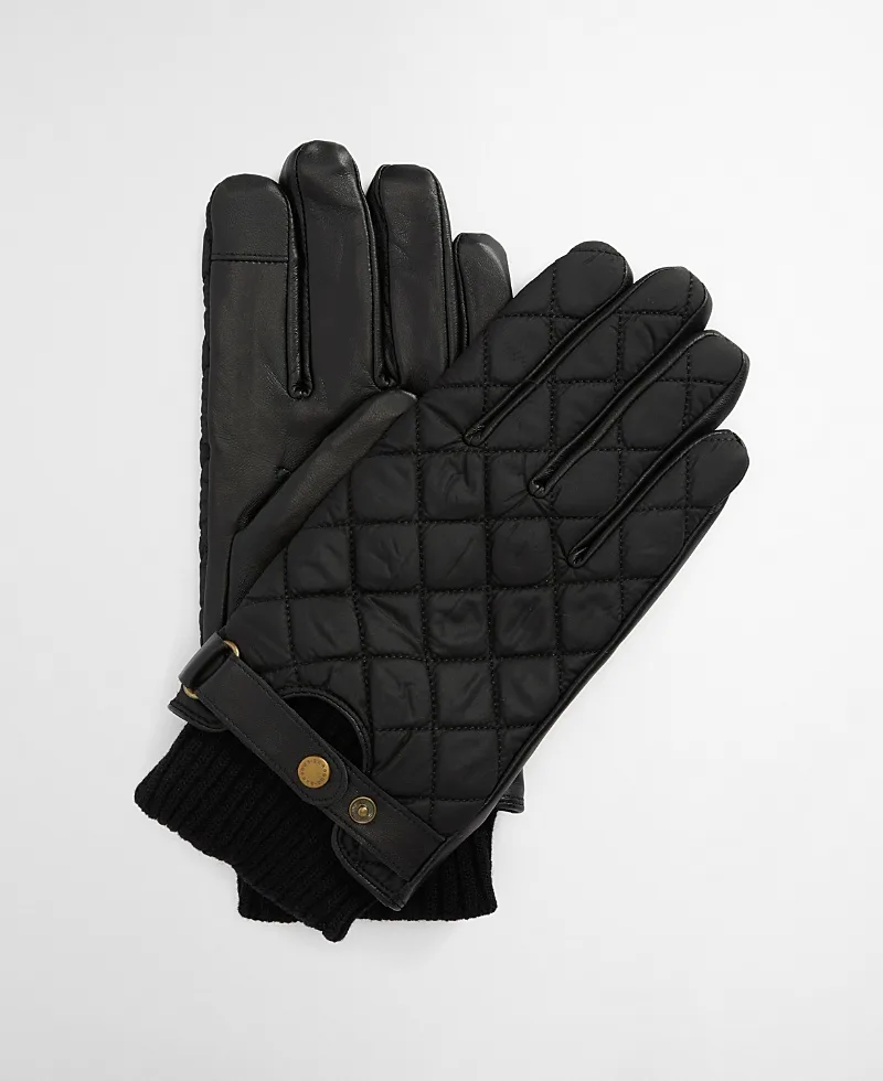 Singsby Leather Quilted Tech Gloves by Barbour