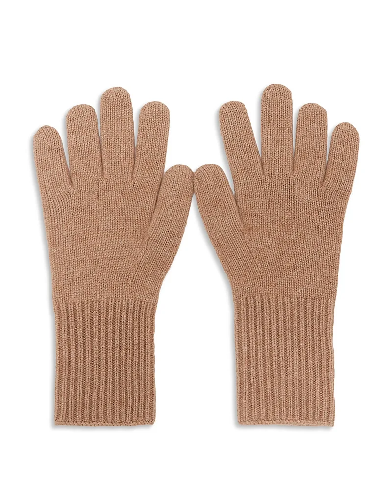 Issie Wool Blend Rib Trim Gloves by Reiss