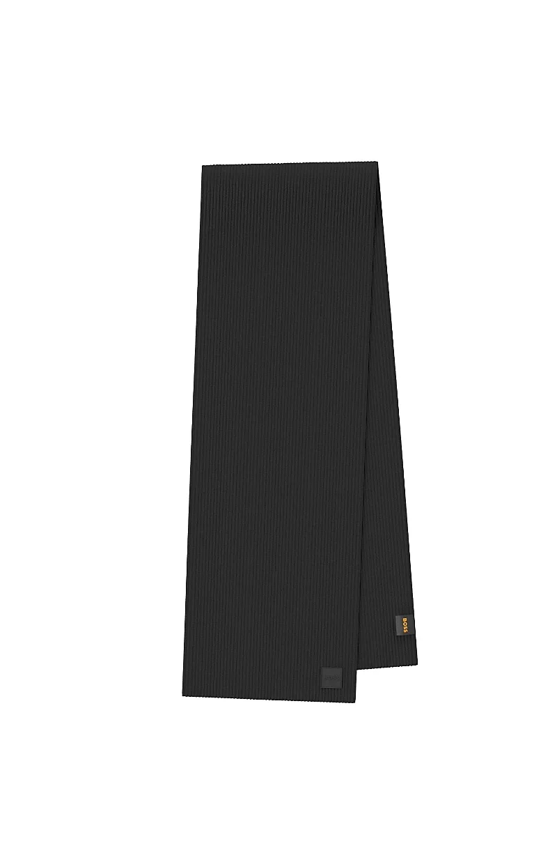Foxon Ribbed Wool Blend Scarf by Hugo Boss