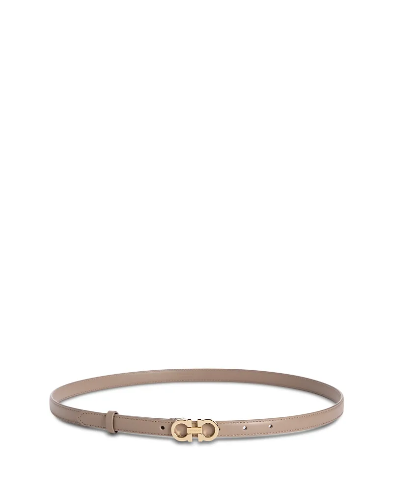 Double Gancini Leather Belt by Ferragamo