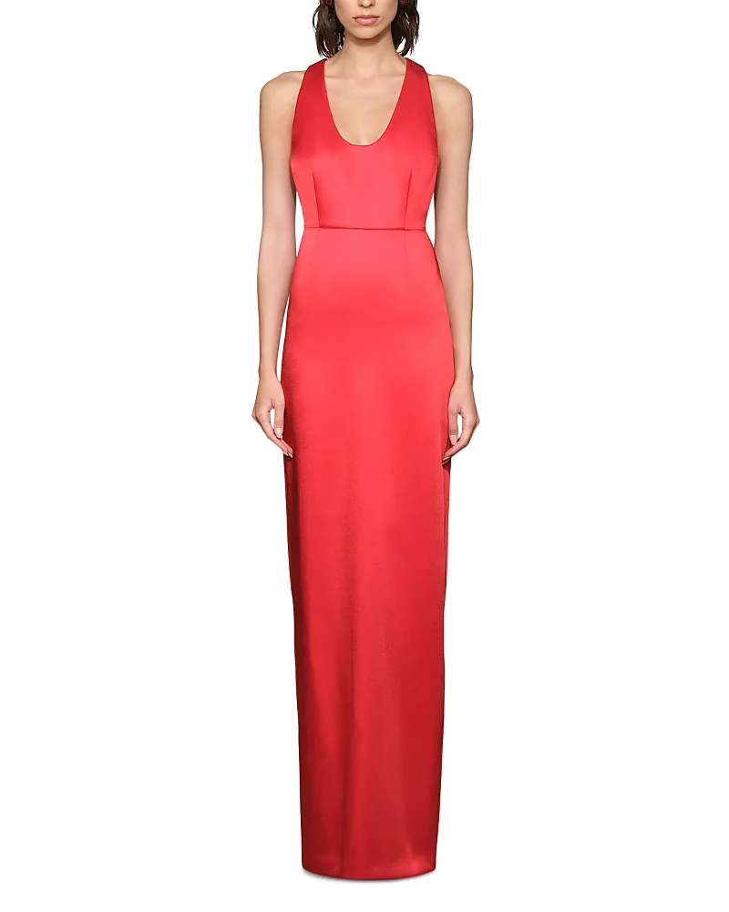 Constance Racerback Satin Column Gown by Et Ochs