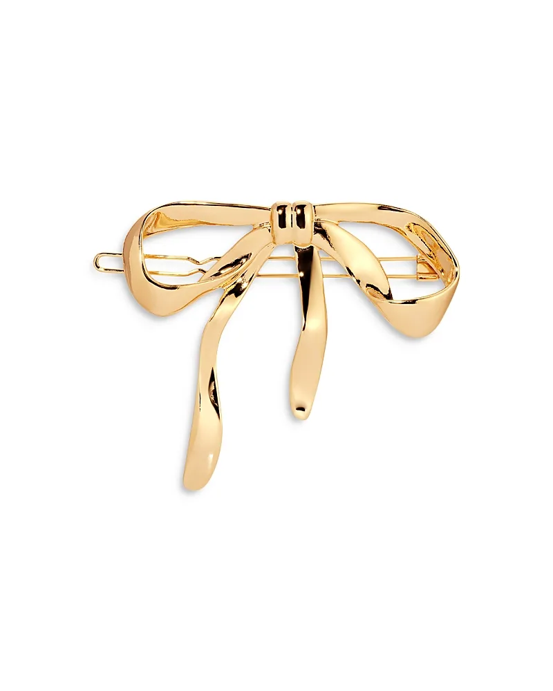 Organica Bow Hair Barrette in Gold Tone by Ettika