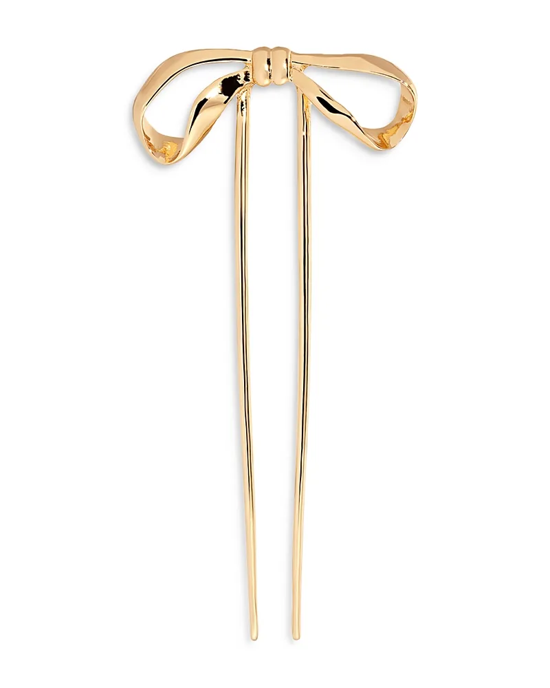 Organica Bow Hair Pin in Gold Tone by Ettika