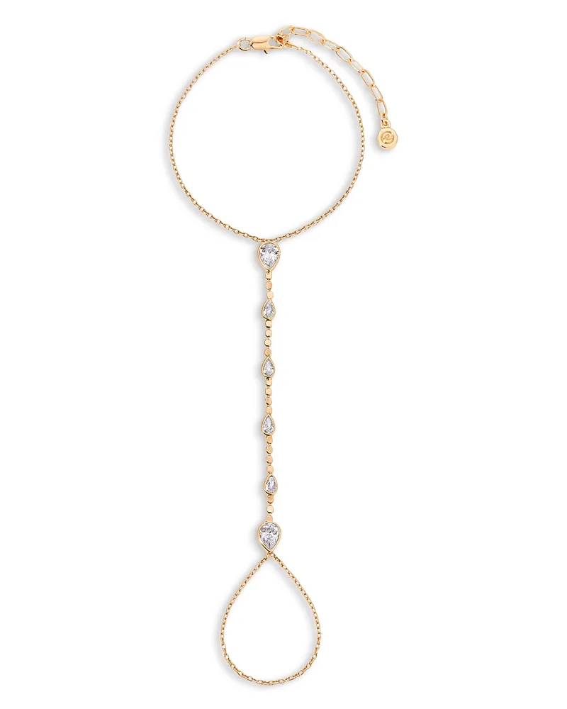 Dripping Crystal 18K Gold Plated Hand Chain Bracelet by Ettika