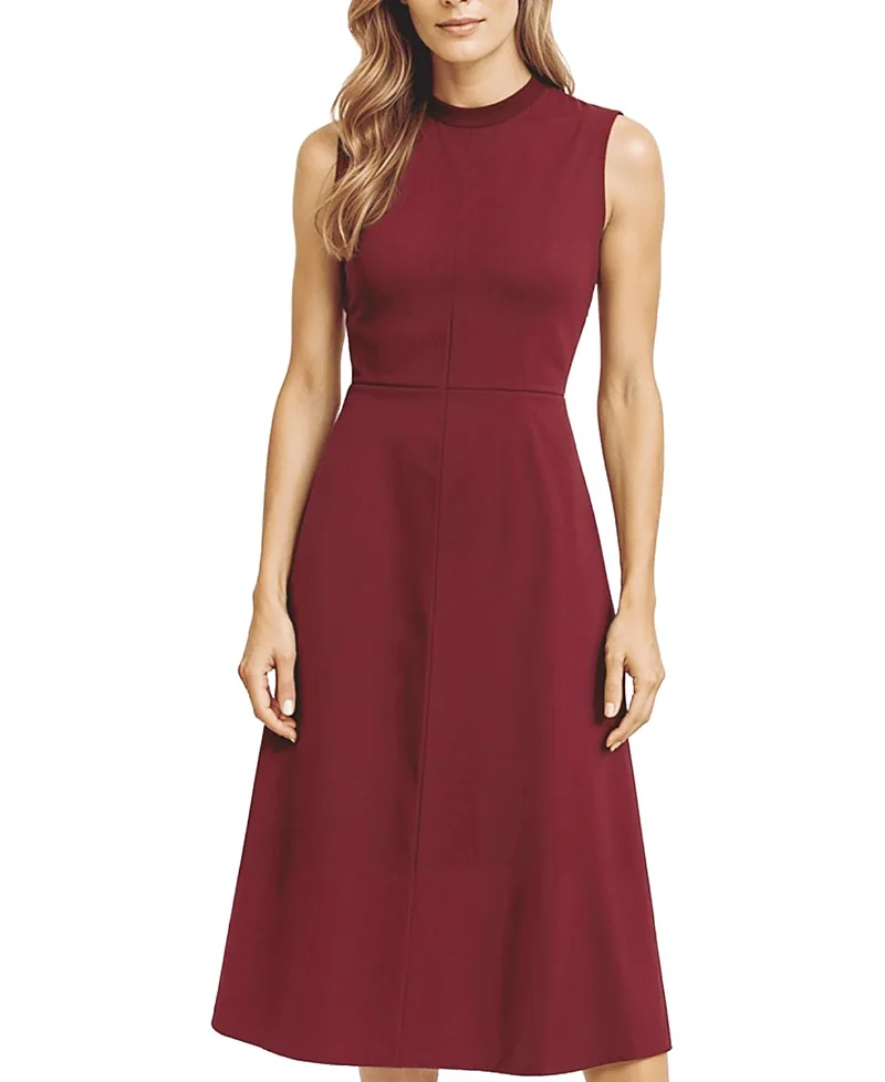 High Neck Satin Dress by Elle Collection