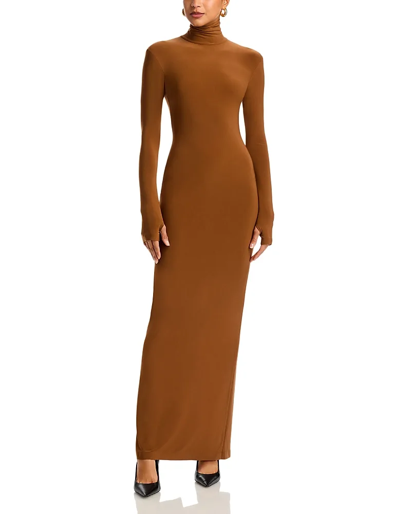 Turtle Gown Long Sleeve Bodycon Dress by Norma Kamali