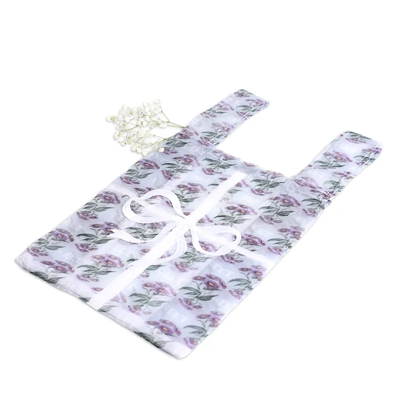 Sac Paquet Cadeau Floral Embroidered Sheer Nylon Organza Tote by Brigitte Tanaka
