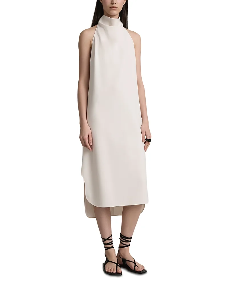 The Elsie Wool Sleeveless Tie Back Midi Dress by A.emery