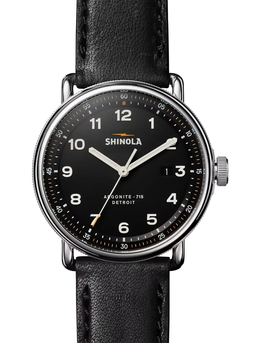 Canfield 43MM Leather Strap Watch by Shinola