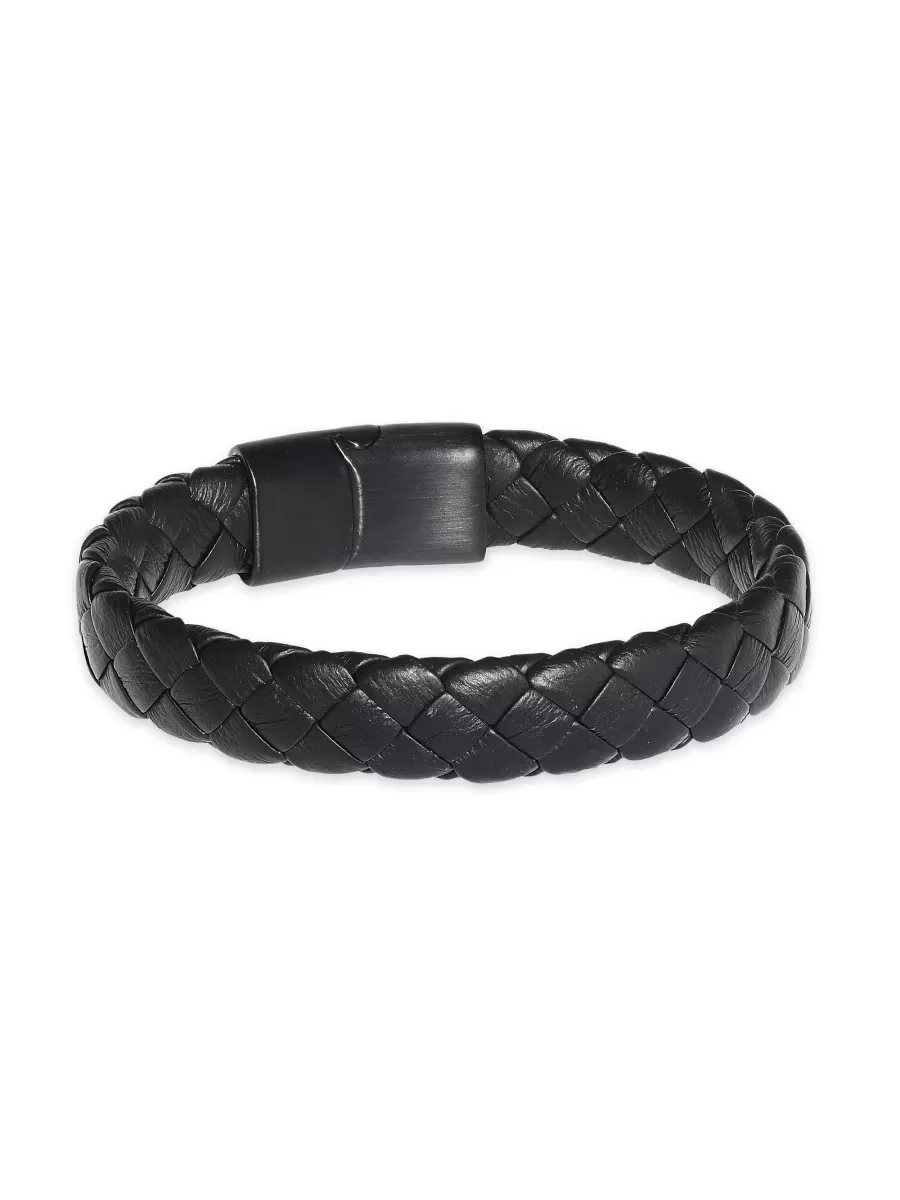Braided Leather Bracelet by Link Up