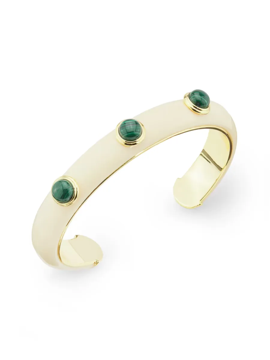 18K-Gold-Plated & Mixed-Media Cuff by Kenneth Jay Lane