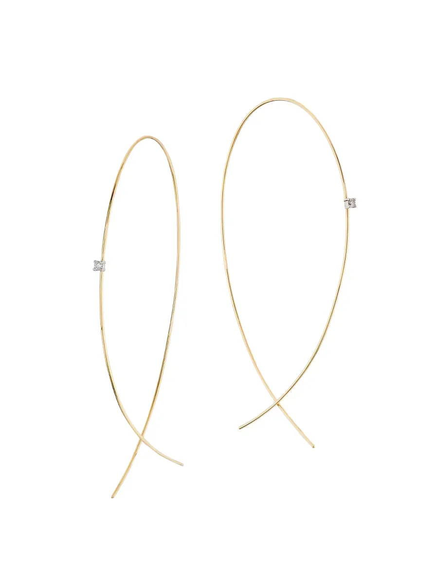 Two-Tone 14K Gold & 0.06 TCW Diamond Threader Earrings by Lana