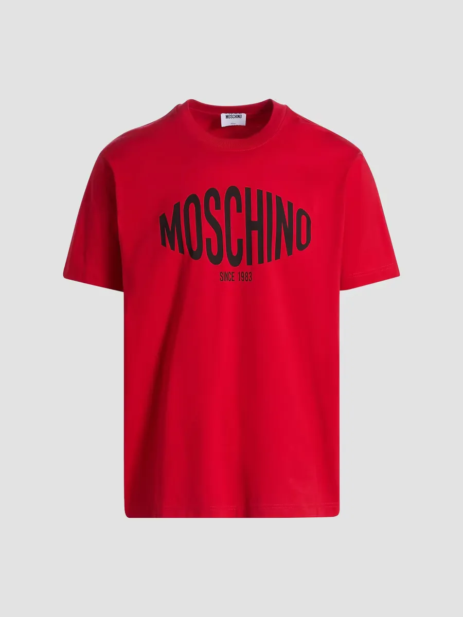 Logo Cotton Crewneck T-Shirt by Moschino