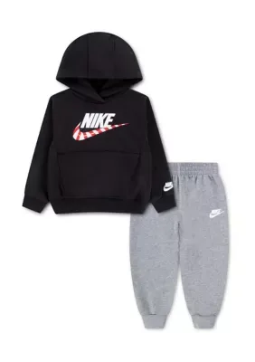 Candy Cane Swoosh Hoodie Fleece Set by Nike