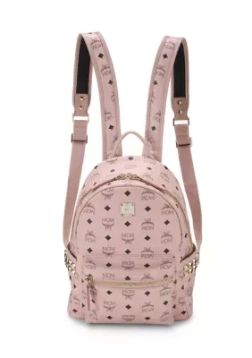MCM Visetos Outline Stud Small Stark Backpack by What Goes Around Comes Around