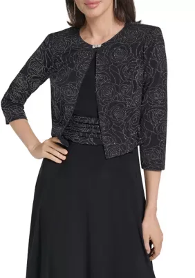 Solid Dress with Floral Jacket by Jessica Howard