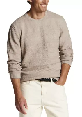 Textured Pattern Crew Neck Sweater by Weatherproof Vintage