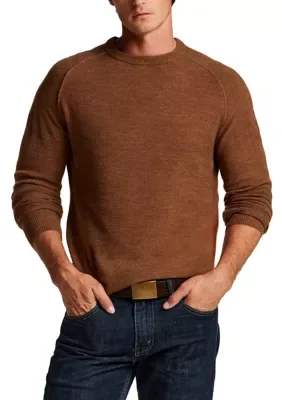 Long Sleeve Soft Touch Textured Raglan Crew Neck T-Shirt by Weatherproof Vintage