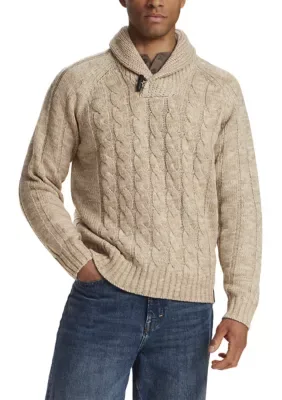 Fisherman Toggle Cable Knit Pullover by Weatherproof Vintage