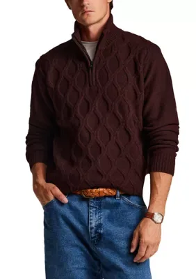 Trellis Textured Fuzzy 1/4 Zip Pullover