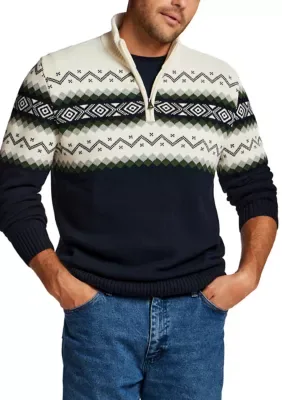 Two Tone Nordic Yoke 1/4 Zip Pullover by Weatherproof Vintage