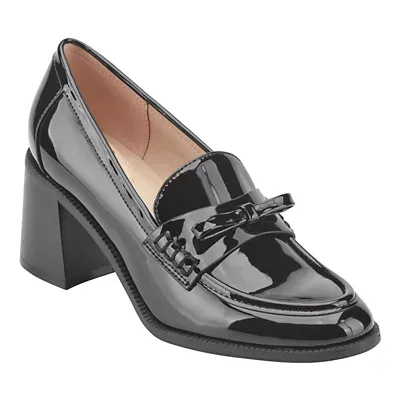 Kaynei Stacked High Heel Bow Loafers by Bandolino