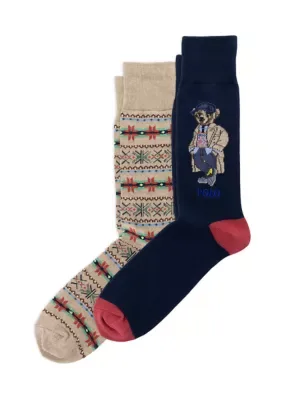Litchfield Bear Slack Socks - 2-Pack by Polo Ralph Lauren