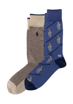 Litchfield Mini Bear Slack 2-Pack Socks by Polo Ralph Lauren