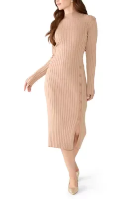 Mock Neck Long Sleeve Dress by Single Thread