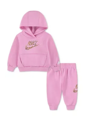 Animal Print Logo Hoodie and Joggers Set by Nike