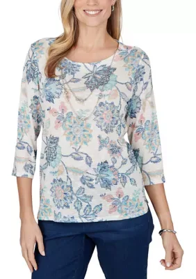 Ann Arbor Floral Texture Top by Alfred Dunner