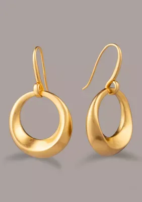 Plated Crescent Drop Earrings by Donna Karan New York