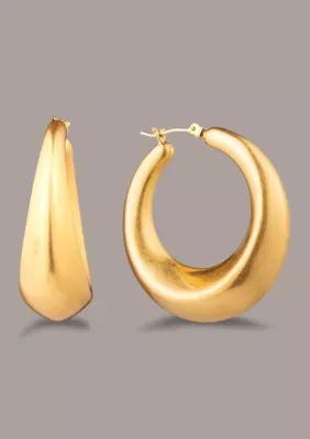 Plated Crescent Hoop Earrings by Donna Karan New York