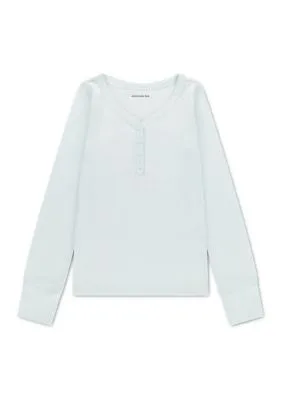 Long Sleeve Picot Trim Henley Shirt by Abercrombie Kids